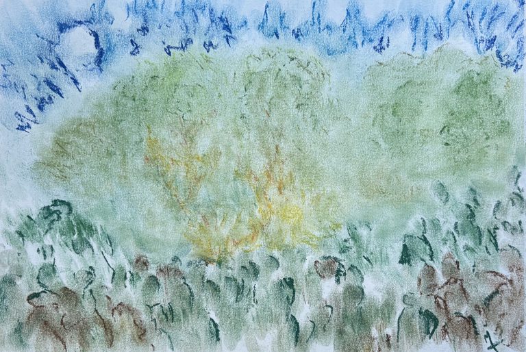 Hay algo que no veo - Pastel tiza sobre papel (2025)