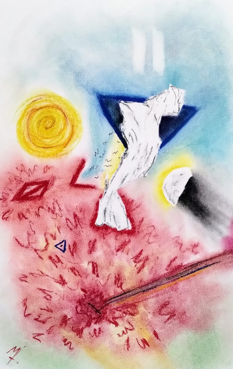 Pañuelo blanco - Pastel tiza sobre papel (2023)